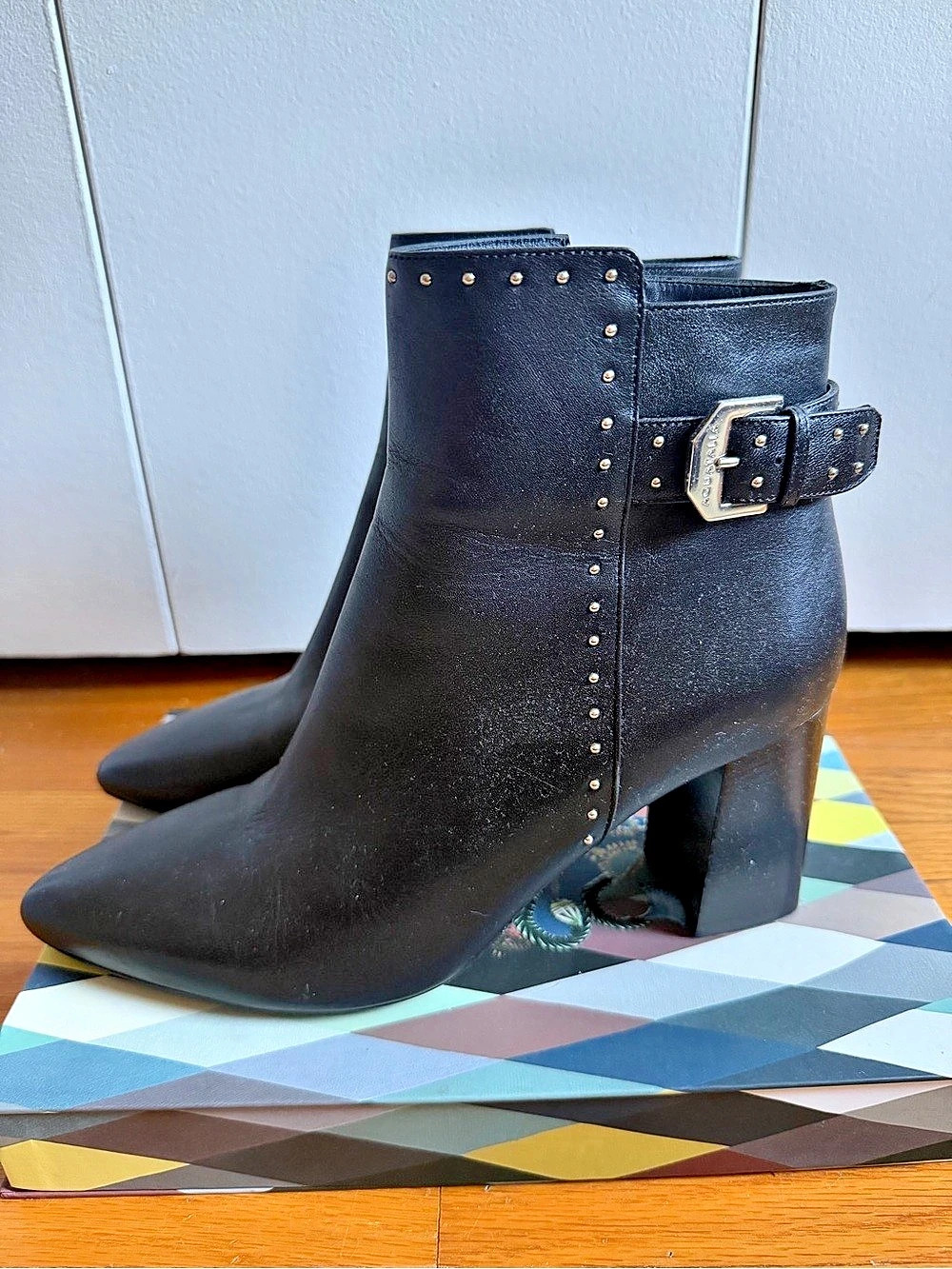 Aquatalia Black Studded Ankle Boots 11